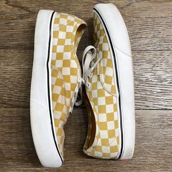 Vans Ultracush Lite Yellow Checked Shoes Mens 6 / Womens 7.5 - Picture 6 of 7